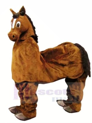 Mignonne marron Nouveau 2 La personne Cheval Mascotte Costume
