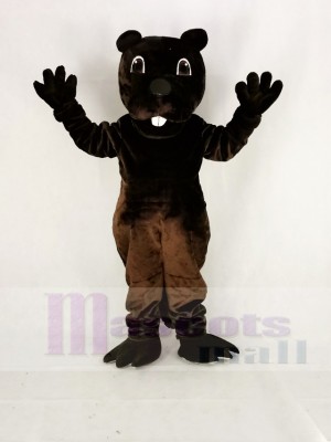 Marrant marron Barney Castor Mascotte Costume Dessin animé