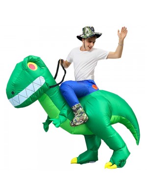 T-Rex Porter moi Balade sur Gonflable Costume Dinosaure avec Gros Les dents Coup en haut Combinaison pour Adulte/enfant