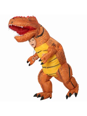 marron T-Rex Dinosaure Gonflable Costume Air Coup en haut Fête Costume pour Adulte/enfant