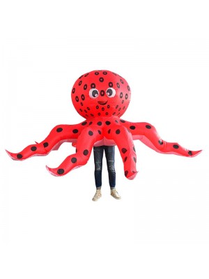 rouge Poulpe Calamar Gonflable Costume Halloween Noël Costume pour Adulte