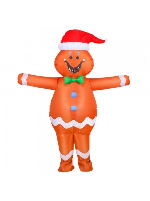 pain d'épice Homme Gonflable Costume Coup en haut Halloween Noël Le maillot de corps pour Adulte