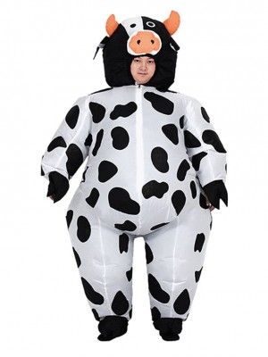 Vache Lait Bétail Gonflable Costume Halloween Noël Costume pour Adulte/enfant