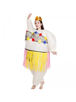 Ballerine Gonflable Costume Tiare couronne Halloween Noël Costume pour Adulte Jupe herbe