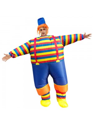 Pitre avec Rayé vêtements Gonflable Costume Halloween Noël Combinaison pour Adulte