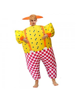 Pitre Gonflable Costume Halloween Noël Combinaison pour Adulte Fête Temps