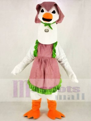 blanc Mère OIE avec Robe Mascotte Costume École