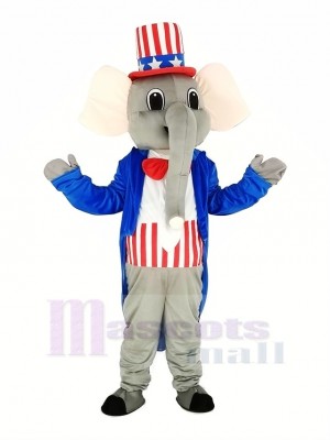 Patriotique l'éléphant Mascotte Costume Animal