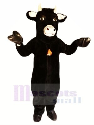 Noir Velu Taureau Mascot Costumes Animal