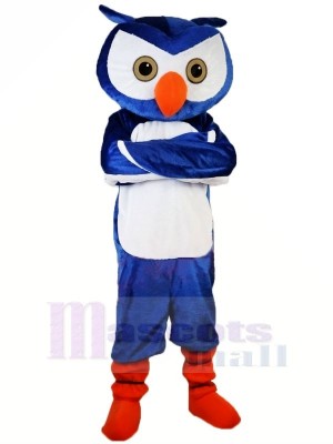 Bleu Hibou avec Orange des chaussures Mascotte Les costumes Animal