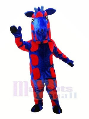 Bleu et rouge Girafe Mascotte Les costumes Animal