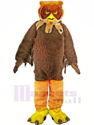 marron Velu Hibou Adulte Mascotte Les costumes Animal