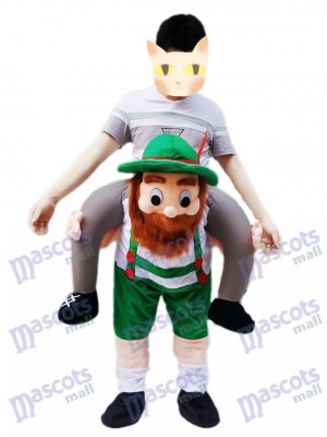 Piggy Back Carry Me Vert Bavarois Bière Guy Ride Mascotte Costume Déguisements