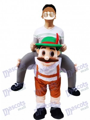 Piggy Back épaule bavaroise Oktoberfest bière Guy Carry Me Ride Mascotte Costume