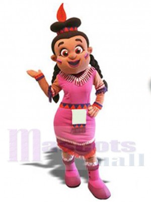 Fille indienne costume de mascotte