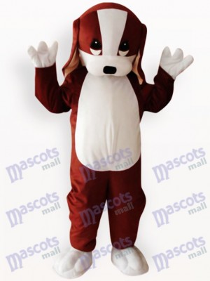 Costume de mascotte adulte animal marron et blanc chien