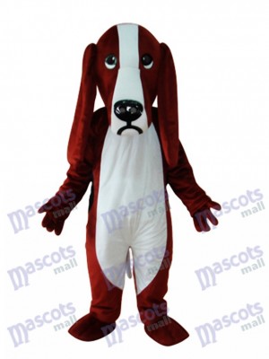 Costume de mascotte adulte chien rougeâtre et blanc