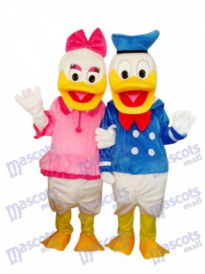Donald Duck Couple Mascotte Costume Adulte Cartoon Anime