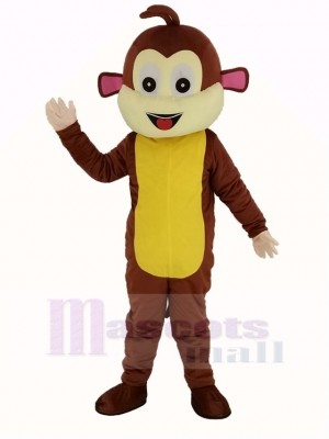 marron Singe Mascotte Costume Adulte