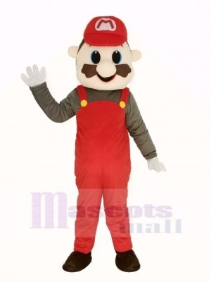 Super rouge Mario Mascotte Costume Dessin animé