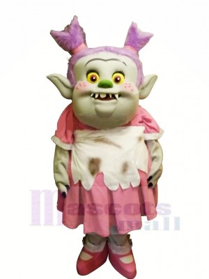 Trolls avec Rose Robe Mascotte Les costumes Dessin animé