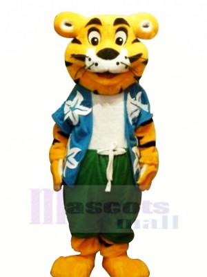 Cool tigre avec T-shirt Mascotte Les costumes Dessin animé