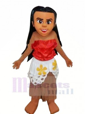 Moana avec Longue Cheveux Mascotte Les costumes Personnes