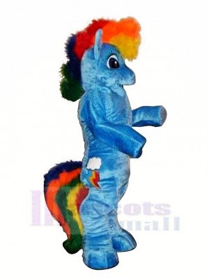 Bleu Poney Cheval Mascotte Les costumes Dessin animé