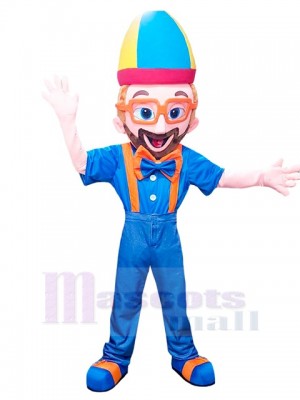 Blippi Garçon Costume de mascotte Événement de fête d'Halloween Cosplay d'anniversaire de personnage