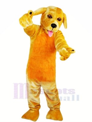 Drôle Jaune Chien Mascotte Les costumes Dessin animé