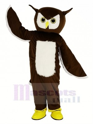 marron Hibou Mascotte Costume Animal