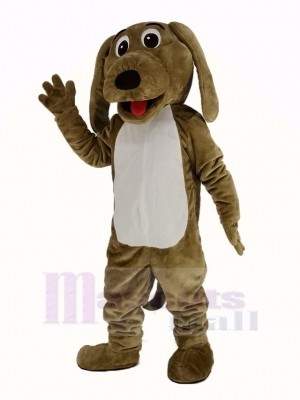 Drôle marron Chien Mascotte Costume