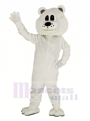 Mignonne blanc Ours Mascotte Costume Adulte