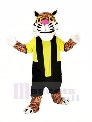 Puissance tigre avec Noir et Jaune Sweat-shirt Mascotte Costume Animal
