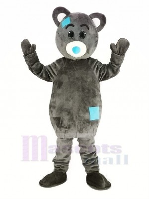gris Teddy Ours Mascotte Costume Dessin animé Masculin