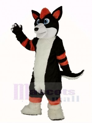 Orange et Noir Rauque Chien Fursuit Mascotte Costume