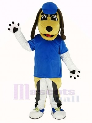 Beagle Chien avec Bleu Chapeau Mascotte Costume Animal