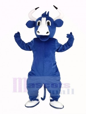 Heureux Bleu Taureau Mascotte Costume