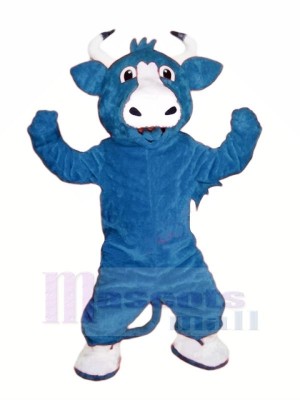 Heureux Bleu Taureau Mascotte Les costumes Pas cher