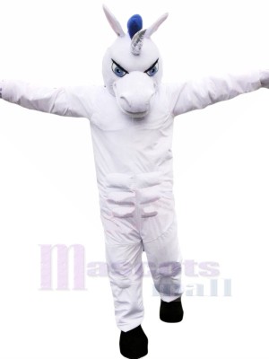 blanc Muscle Cheval Mascotte Les costumes Dessin animé