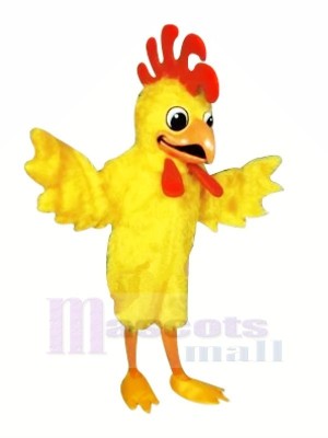 Beau Jaune Velu poulet Mascotte Les costumes Dessin animé
