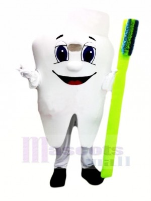 En bonne santé Dent Mascotte Costume Dessin animé