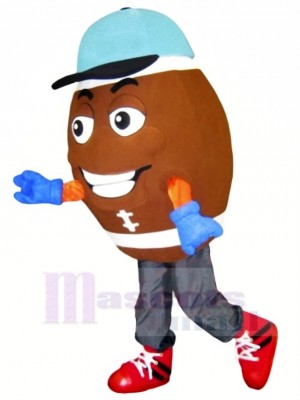 américain marron Football Mascotte Costume Dessin animé