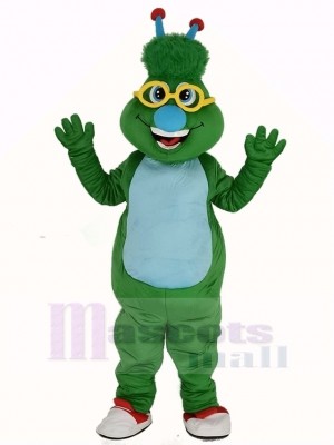 vert Extraterrestre Monstre avec Bleu Nez Mascotte Costume