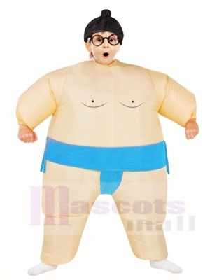 Bleu Japonais Graisse Homme Sumo Gonflable Halloween Noël Les costumes pour Des gamins