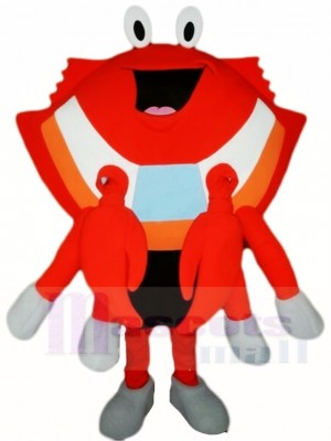 Orange Crabe Mascotte Les costumes Fruit de mer