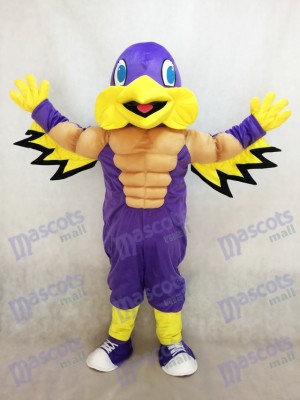 Mighty Golden Eagle Costume de mascotte pourpre et jaune