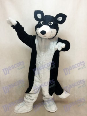 Costume de mascotte chien husky colley noir et blanc Animal