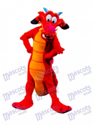 Costume de mascotte dragon rouge légendaire