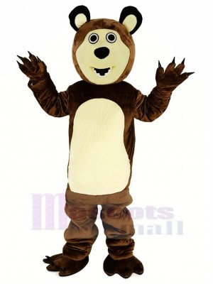 marron Masha Ours Mascotte Costume Dessin animé